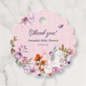 Waterverf Tea Party Baby shower dank u Bedankjes Labels (Voorkant)