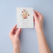 Waterverf Tea Party bruids doucheuitnodiging Flyer (Hand)