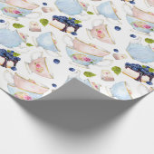 Waterverf Tea Party Patroon Cadeaupapier (Hoek)