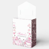 Waterverf Tea Party Personalized roze glitter Bedankdoosjes (Geopend)