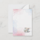 Waterverf Tea Party Pink Gold dank u Notitiekaartje (Achterkant)