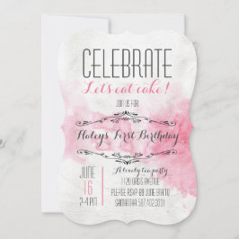 Waterverf Tea Party verjaardagsuitnodiging Kaart