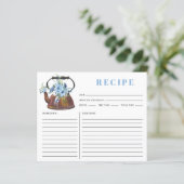 Waterverf Tea Party Vrijgezellenfeest Recept Kaart (Staand voorkant)