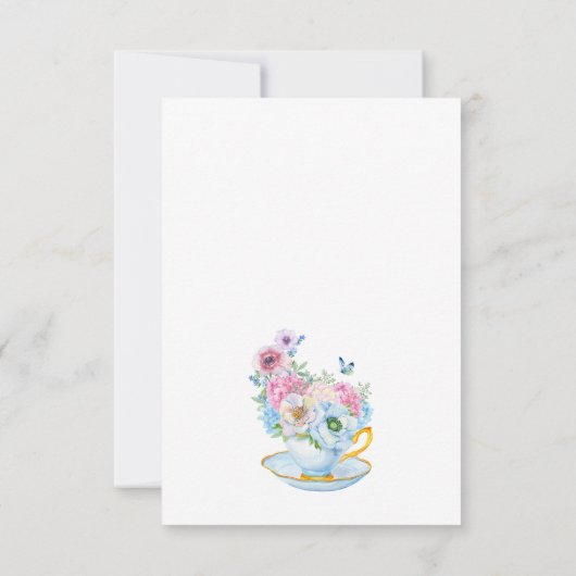 Waterverf Tea Party Vrijgezellenfeest uitnodiging (Achterkant)