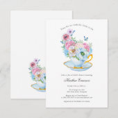 Waterverf Tea Party Vrijgezellenfeest uitnodiging (Voorkant / Achterkant)