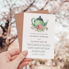 Waterverf Tea Party Wedding Kaart