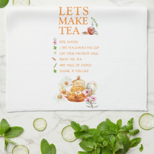 Waterverf Tea Recipe - Keukenhanddoeken (Gevouwen)