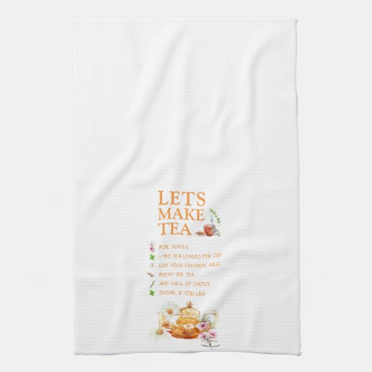 Waterverf Tea Recipe - Keukenhanddoeken (Verticaal)