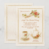 Waterverf Tea Time Invitation Kaart (Voorkant / Achterkant)