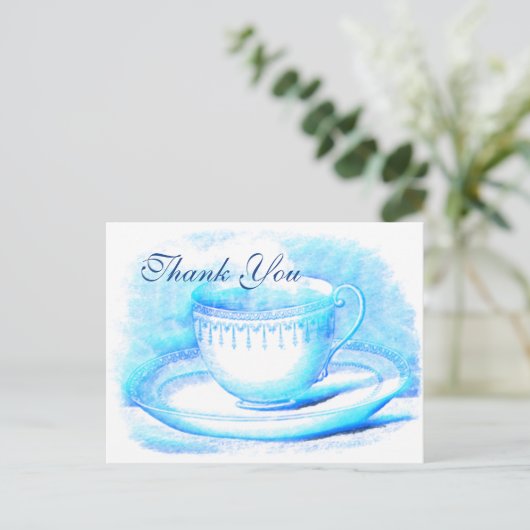 Waterverf Teacup Bedankt kaarten (Staand voorkant)