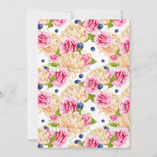 Waterverf Teacup Bouquet Flowers Vrijgezellenfeest Kaart (Achterkant)