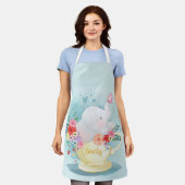 Waterverf Teacup Elephant Schort (Gedragen)