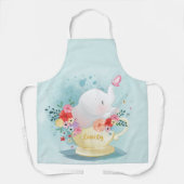 Waterverf Teacup Elephant Schort (Voorkant)