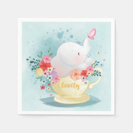 Waterverf Teacup Elephant Servet