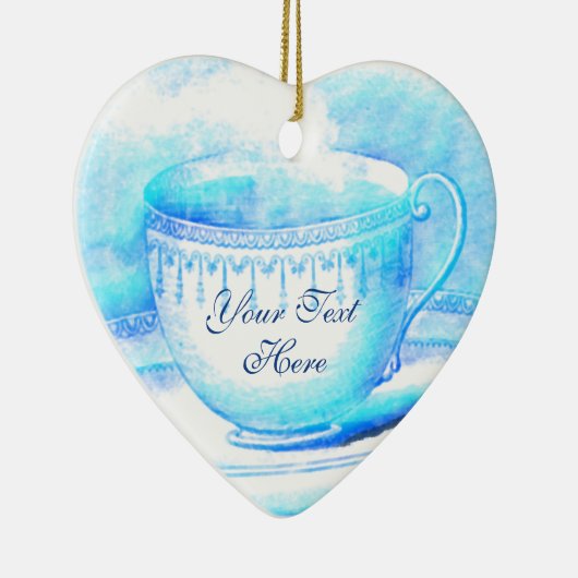 Waterverf Teacup Personalized Ornament (Rechts)