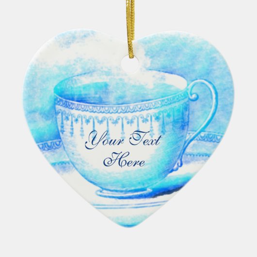 Waterverf Teacup Personalized Ornament (Voorkant)