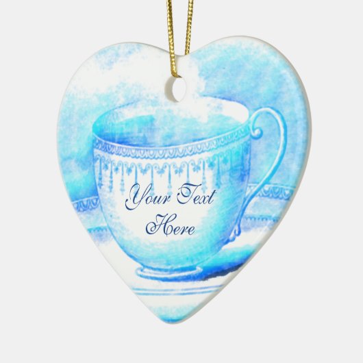Waterverf Teacup Personalized Ornament (Links)