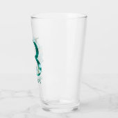 Waterverf Teal en Gouden Monogram Letter B Glas (Links)
