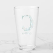 Waterverf Teal en Gouden Monogram Letter C Glas (Achterkant)