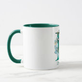 Waterverf Teal en Gouden Monogram Letter D Mok (Links)