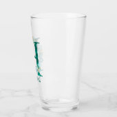 Waterverf Teal en Gouden Monogram Letter H Glas (Links)
