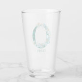 Waterverf Teal en Gouden Monogram Letter O Glas (Achterkant)