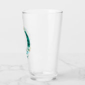 Waterverf Teal en Gouden Monogram Letter O Glas (Links)