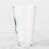 Waterverf Teal en Gouden Monogram Letter Q Glas (Links)
