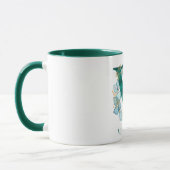 Waterverf Teal en Gouden Monogram Letter V Mok (Links)