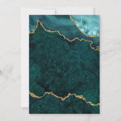 Waterverf Teal Goud Marmer Agaat Geode Save The Date (Achterkant)