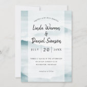 Waterverf teal nevelig landschap bergen kaart (Voorkant)