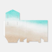 Waterverf Teal & Tan Subtiele Beach Bruiloft Bedankdoosjes (Uitgevouwen)