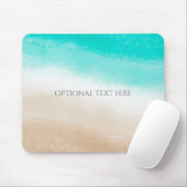 Waterverf Teal & Tan Water & Strand Tropisch Muismat (Met muis)