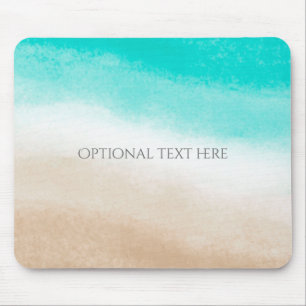 Waterverf Teal & Tan Water & Zand Strand Tropisch Muismat
