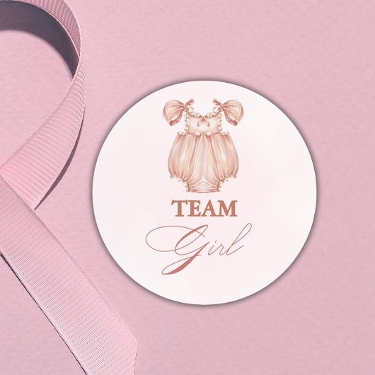 Waterverf Team Meisje Gender Reveal Sticker