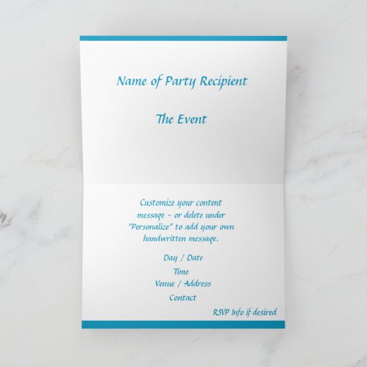  Waterverf Teapot & Cup Tea Party nodigt uit Kaart (Binnen)