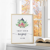 Waterverf Teapot laat je recepten hier vallen Poster