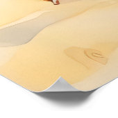 Waterverf Teckel Hond Drink Piña Colada Beach Poster (Hoek)