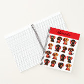 Waterverf teckel Valentijn met rood hart Notitieboek (Binnen)