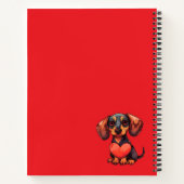 Waterverf teckel Valentijn met rood hart Notitieboek (Achterkant)