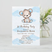 Waterverf Teddy Bear 1St. Birthday Party (Staand voorkant)