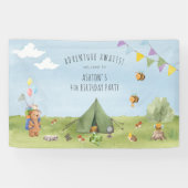 Waterverf Teddy Bear, Adventure verjaardagswelkom Spandoek (Horizontaal)