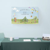 Waterverf Teddy Bear, Adventure verjaardagswelkom Spandoek (Beurs)