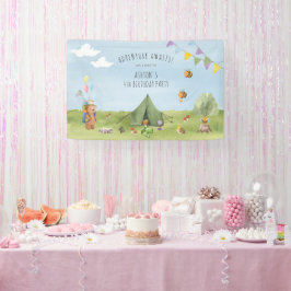 Waterverf Teddy Bear, Adventure verjaardagswelkom Spandoek