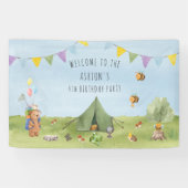 Waterverf Teddy Bear, Adventure verjaardagswelkom Spandoek (Horizontaal)