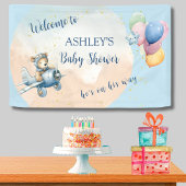 Waterverf Teddy Bear Aviator Boy Baby shower Spandoek