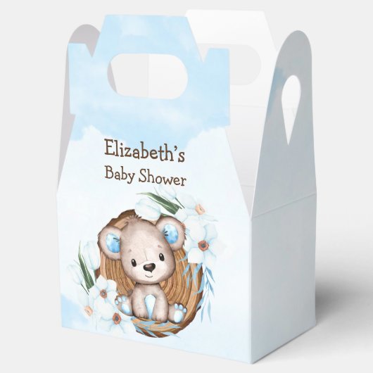 Waterverf Teddy Bear Baby shower Bedankdoosjes (Geopend)