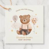Waterverf Teddy Bear Baby shower Bedankjes Labels (Voorkant)