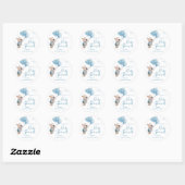 Waterverf Teddy Bear Baby shower Dank u Ronde Sticker (Vel)