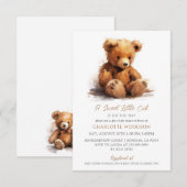 Waterverf Teddy Bear Baby shower Kaart (Voorkant / Achterkant)